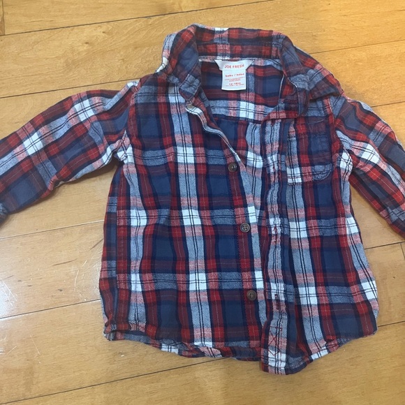 Joe Fresh Kids Plaid Shirt - Red and Blue - Picture 1 of 4